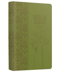 BÍBLIA SAGRADA TULIPAS (VERDE) -LG